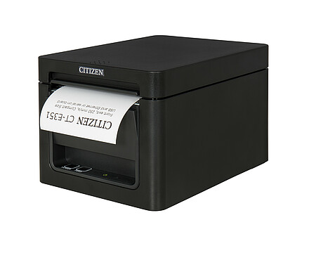 Citizen drukarka POS CT-E351 czarna z wydrukowanym paragonem