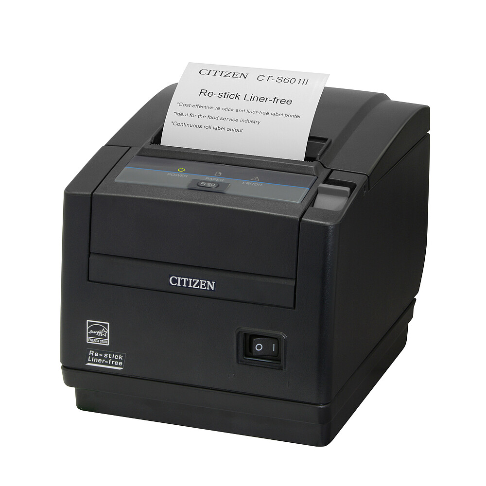 Citizen drukarka POS CT-S601IIR czarna z wydrukowanym paragonem