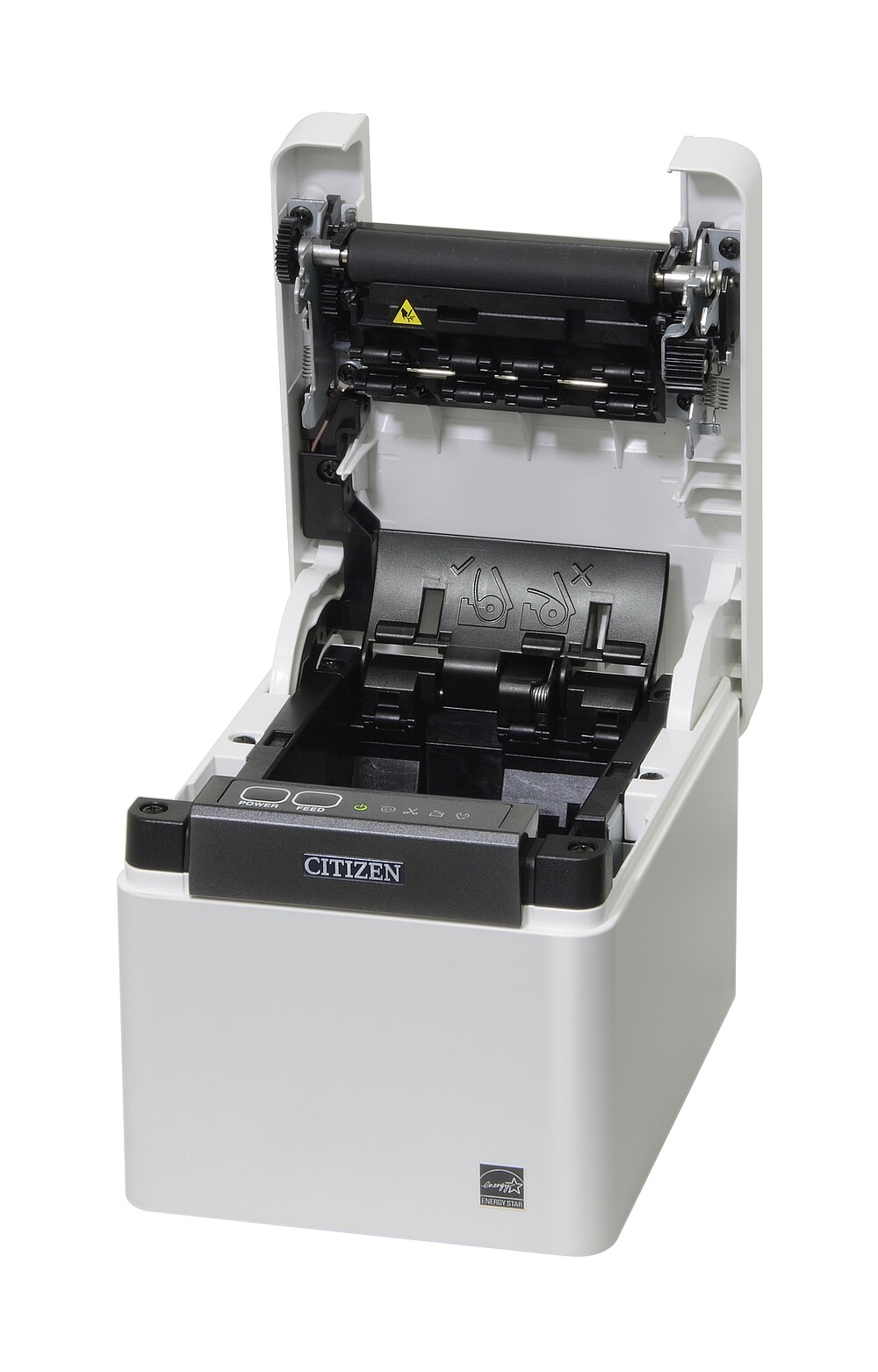 Citizen POS CT-E601 Antimicrobial Disinfectant Ready White Printer Open