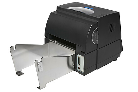 Citizen Etikettendrucker CL-S6621 schwarz externe Medienrolle Rückansicht leer