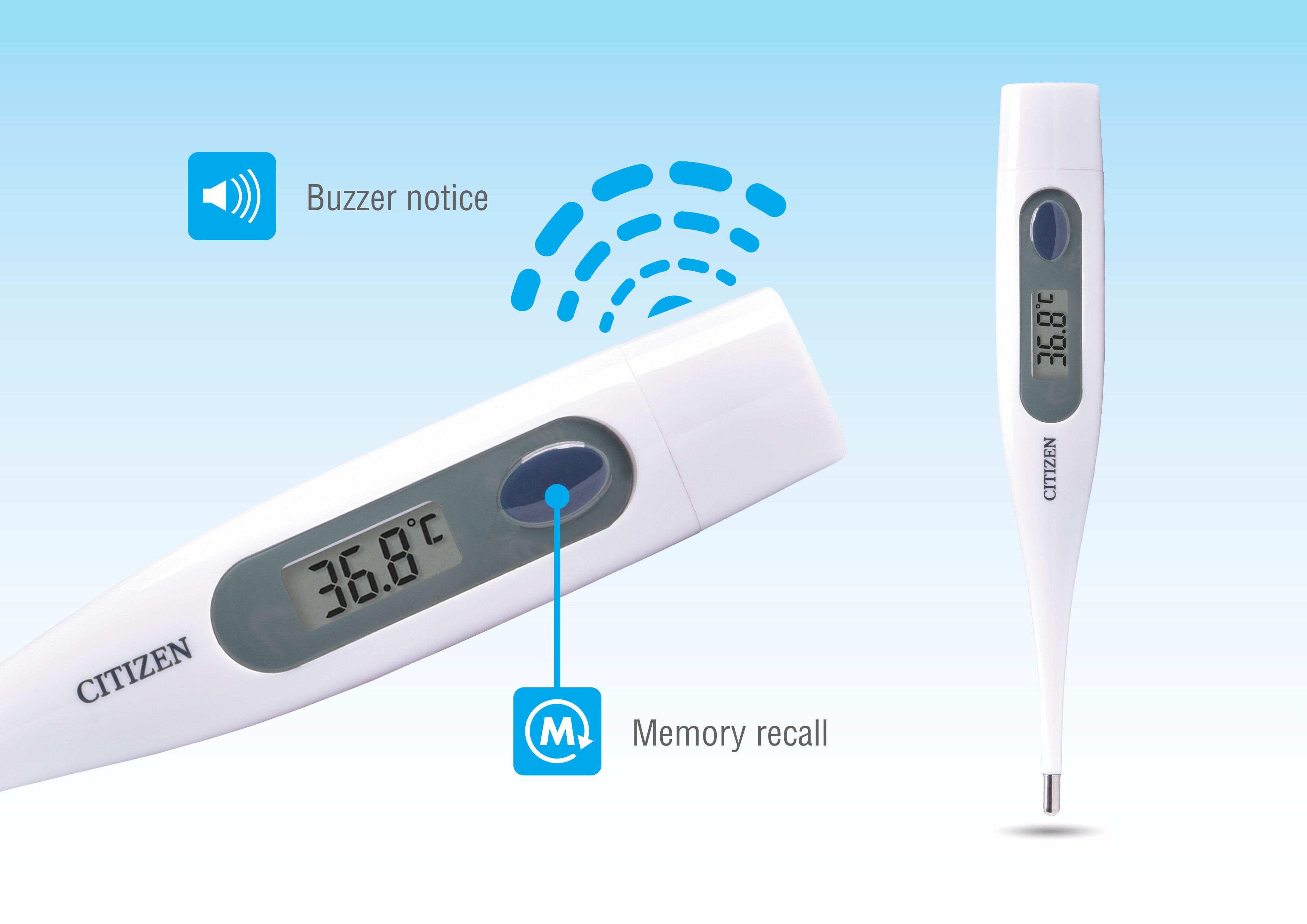 Citizen CTA303 Digital Thermometer, Water Resistant, Antibacterial